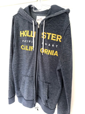 Hollister hoodie jacket blue like new, size L