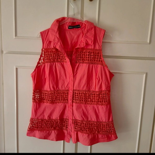 Morena Spain Sleeveless Shirt Like New, Orange