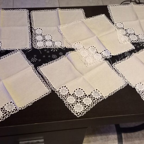 Beige handmade table napkins set of 7 like new