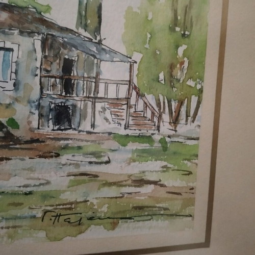 Signed painting like new with frame 43x36