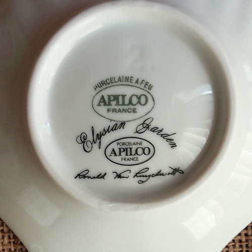 Apilco porcelain shell plate vintage like new, made in France 1998