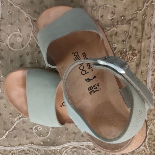 Birkenstock Pappilio Glenda leather anatomical sandals new, turquoise