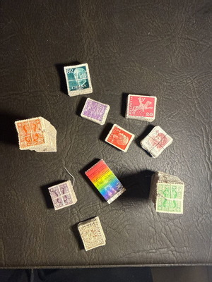 Stamp collection new, 10 bundles (~1000 pieces) from Switzerland, Denmark, Spain, India