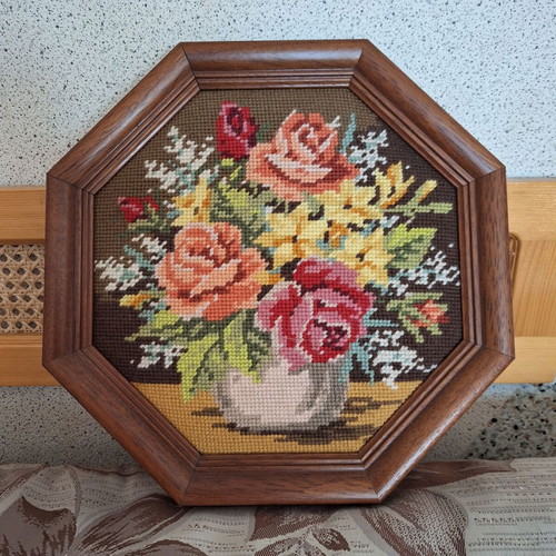 Two German Junghans Wolle embroidery tapestries with certificate
