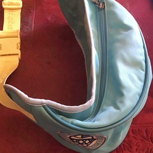 Invicta waist bag used, turquoise and yellow, large pocket 30x15cm