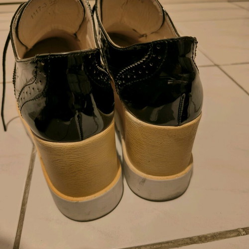 Oxford loafer double sole with laces used, size 39, black and white