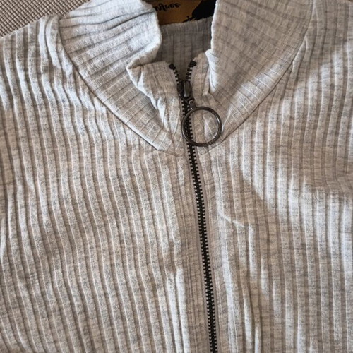 SugarFree bodysuit with zipper, like new, gray, size M