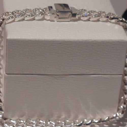 Pandora bracelet size 18, silver with cubic zirconia