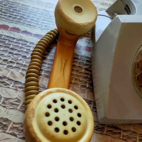Decorative home phone used, corded