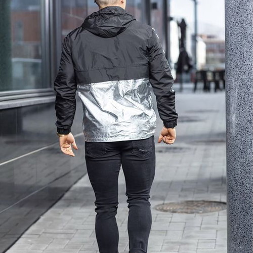 Mister Tee Reflective Windbreaker new, silver, sizes S M XL