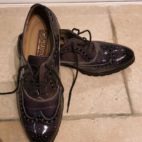 Oxford leather patent shoe Musto used, black