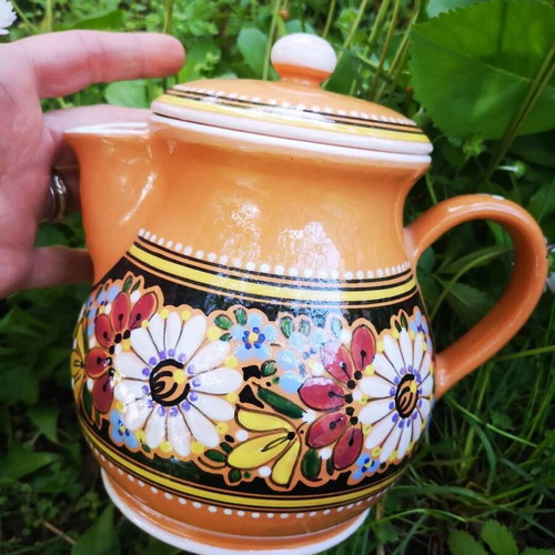 Czech ceramic jug new, handmade KERALIT