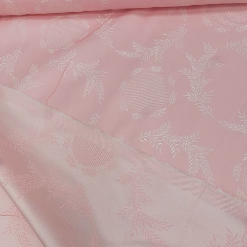 Pink jacquard fabric, double-sided, 1.80m width