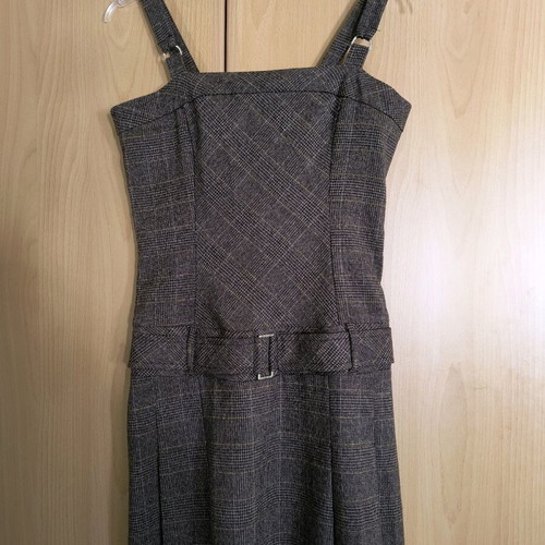 Brown checkered mini dress like new, size M