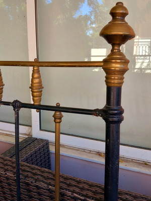 Old metal bed headboard used