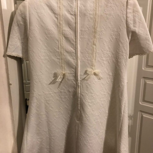 White dress with furry jacket for baby girl like new