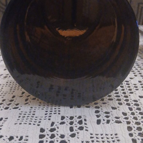 Vintage Bohemia vase with gold decoration, large 28cm