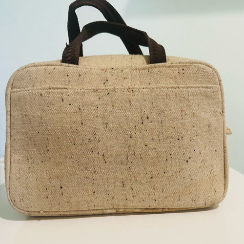 Vintage mini handbag beige with floral embroidery like new