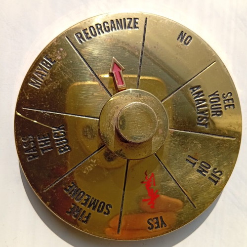 Brass Wheel of Fortune for Office Party, 10.5 cm