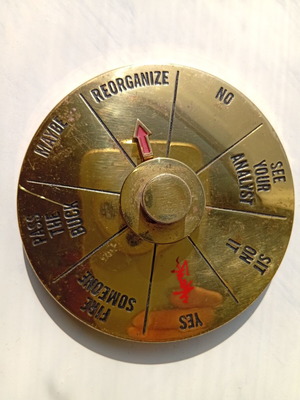 Brass Wheel of Fortune for Office Party, 10.5 cm