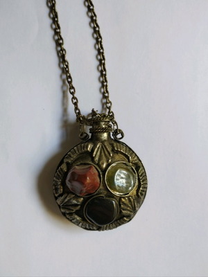 Mini askis with semi-precious stones like new, silver