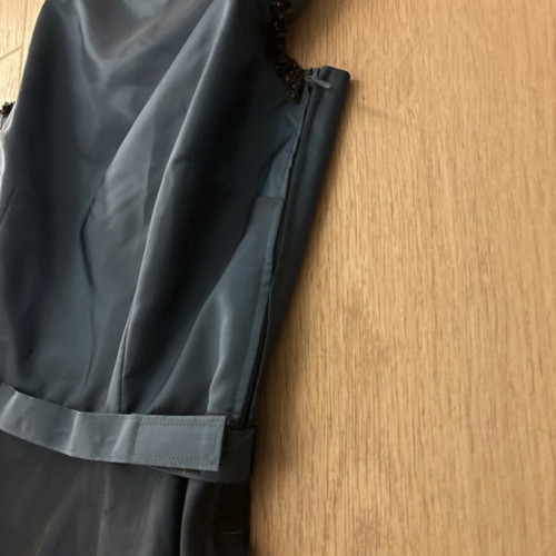 Vera Mont Long Teal Backless Dress with Black Tulle Skirt like new