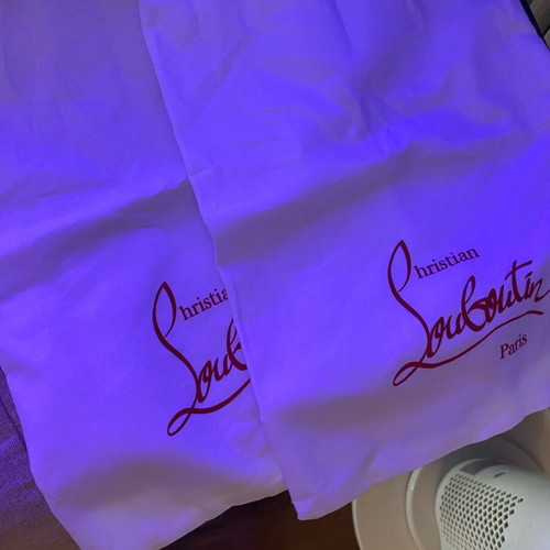 Cartier box and Dior bag with two pairs of Louboutin and Gucci cloth shoe bags used