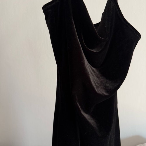 Draped velvet mini dress new, black