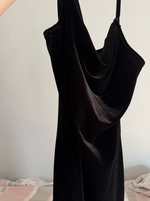Draped velvet mini dress new, black