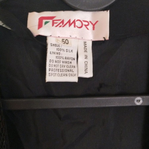 Embroidered jacket used, silk, black, size 5XL