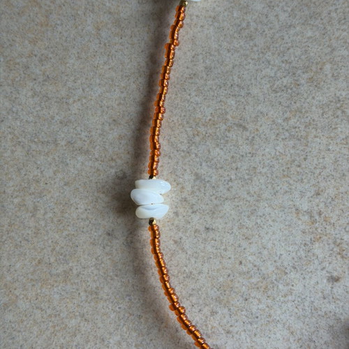 Set of 3 summer necklaces, colorful orange
