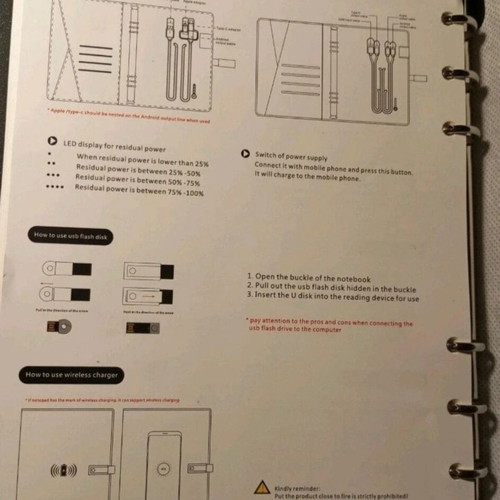 Notebook powerbank 8000mAh with box and 4 cables