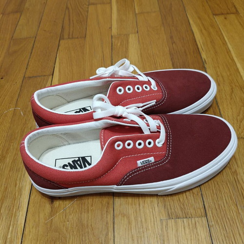 Vans sneakers size 40, red fabric with suede leather