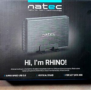 Natec Rhino USB 3.0 Θήκη για Σκληρό Δίσκο 3.5" SATA III (Χωρις Σκληρο Δισκο)
