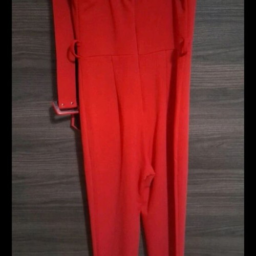 One-piece jumpsuit like new, red with belt, size L