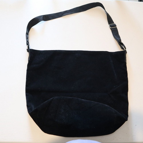 Crossbody bag used, black, suede
