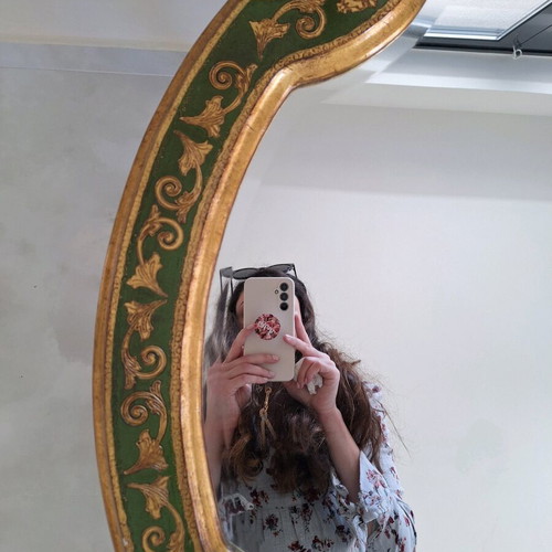 Handmade marquetry mirror like new