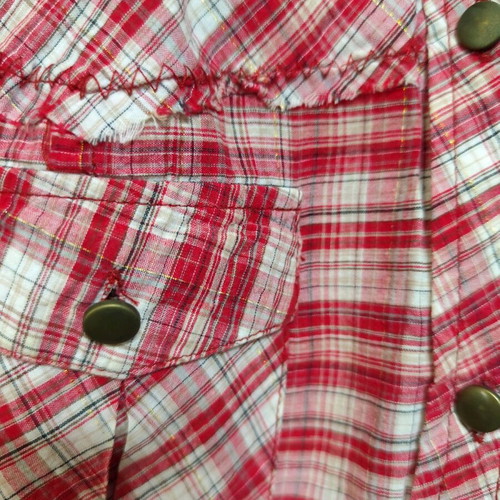 Women's checked shirt with embroidery like new, size XL