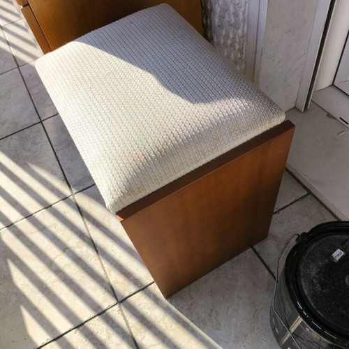 Wooden stool used with fabric seat