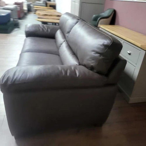 Dark brown leather three-seater sofa new, 100% genuine leather