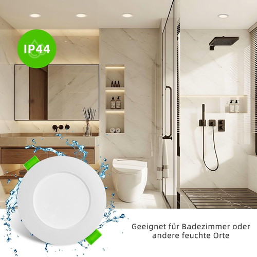 Holaphia LED downlights pack of 10 5W 450 lm 3000K IP44 like new