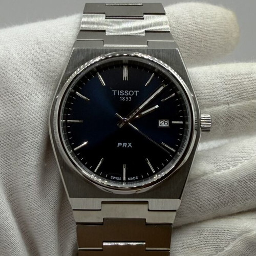 Tissot PRX Quartz watch, blue and silver