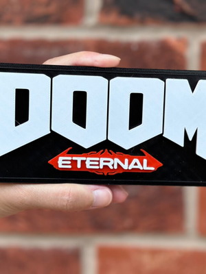Doom Eternal logo like new, 25x11.5 cm