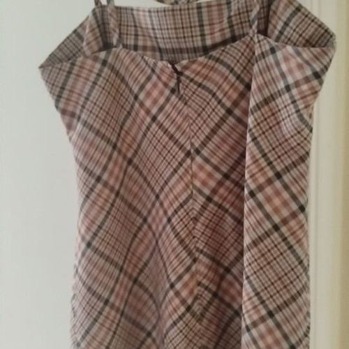 Mango checkered mini dress, size L, beige and brown