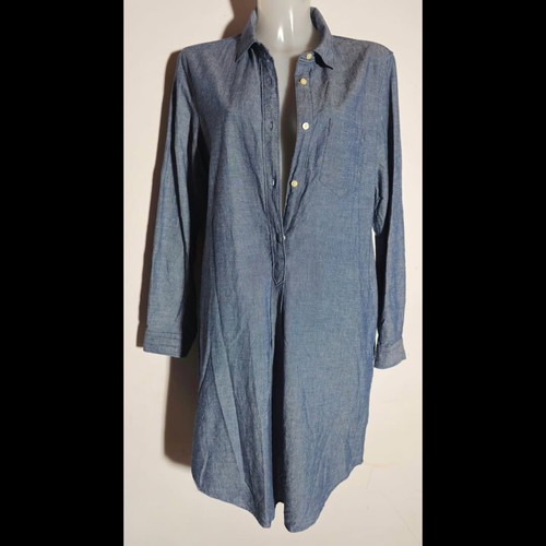 Gap shirt dress with pockets and belt like new, size M, blue