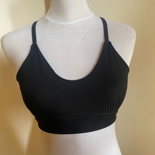 Elastic ribbed bustier top new, size small, black