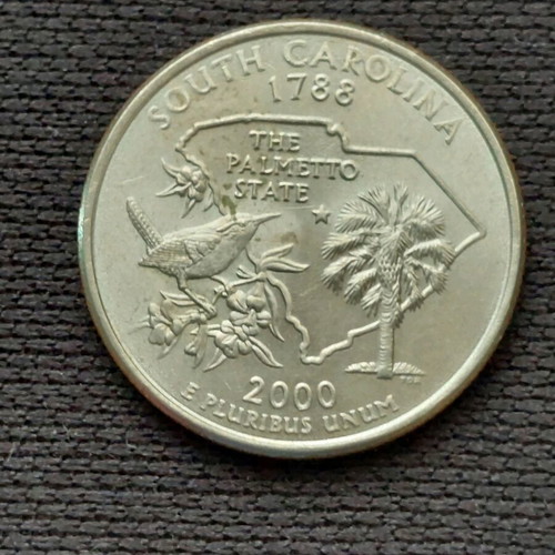 1/4 Dollar Coin USA used, 2000, South Carolina 1788