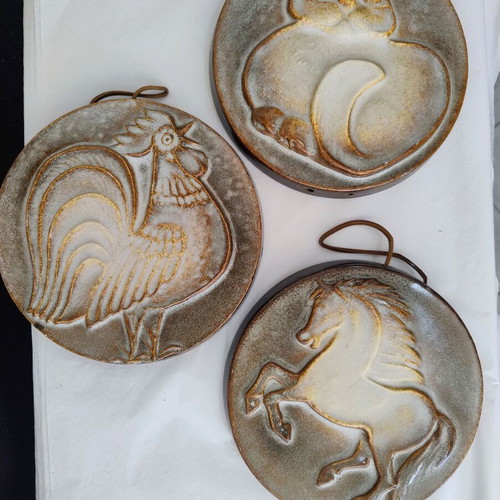 Steuler Ceramic Wall Decorations Set of 3 Vintage Mid-Century