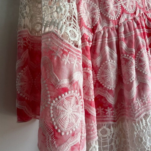 Manolo Greek Designer Lace and Tile Print Mini Dress Size M like new