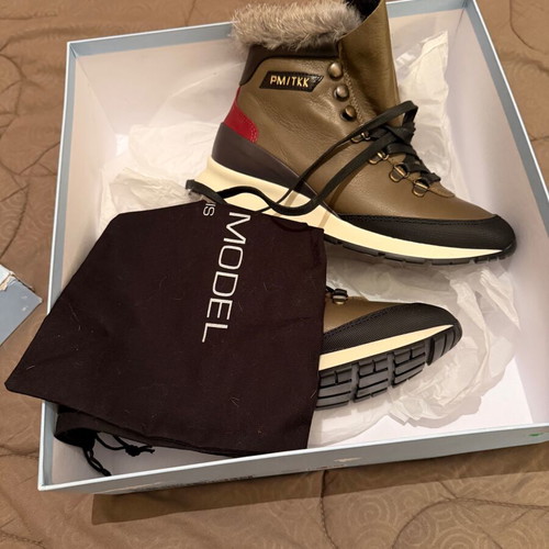 Philippe Model δερμάτινα sneaker μποτάκια χακί καινούργια, μέγεθος 37